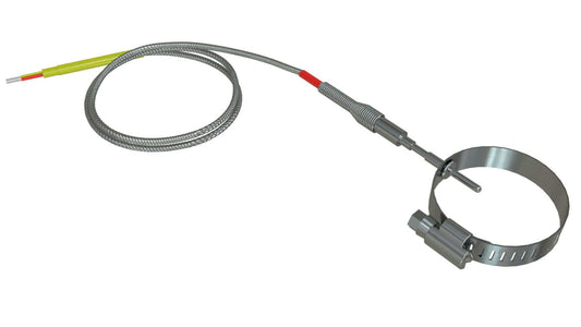 EGT Probe Exhaust Gas Temperature Sensor - Integrated Muffler Clamp - 1.5" Straight - 1/8" Diameter