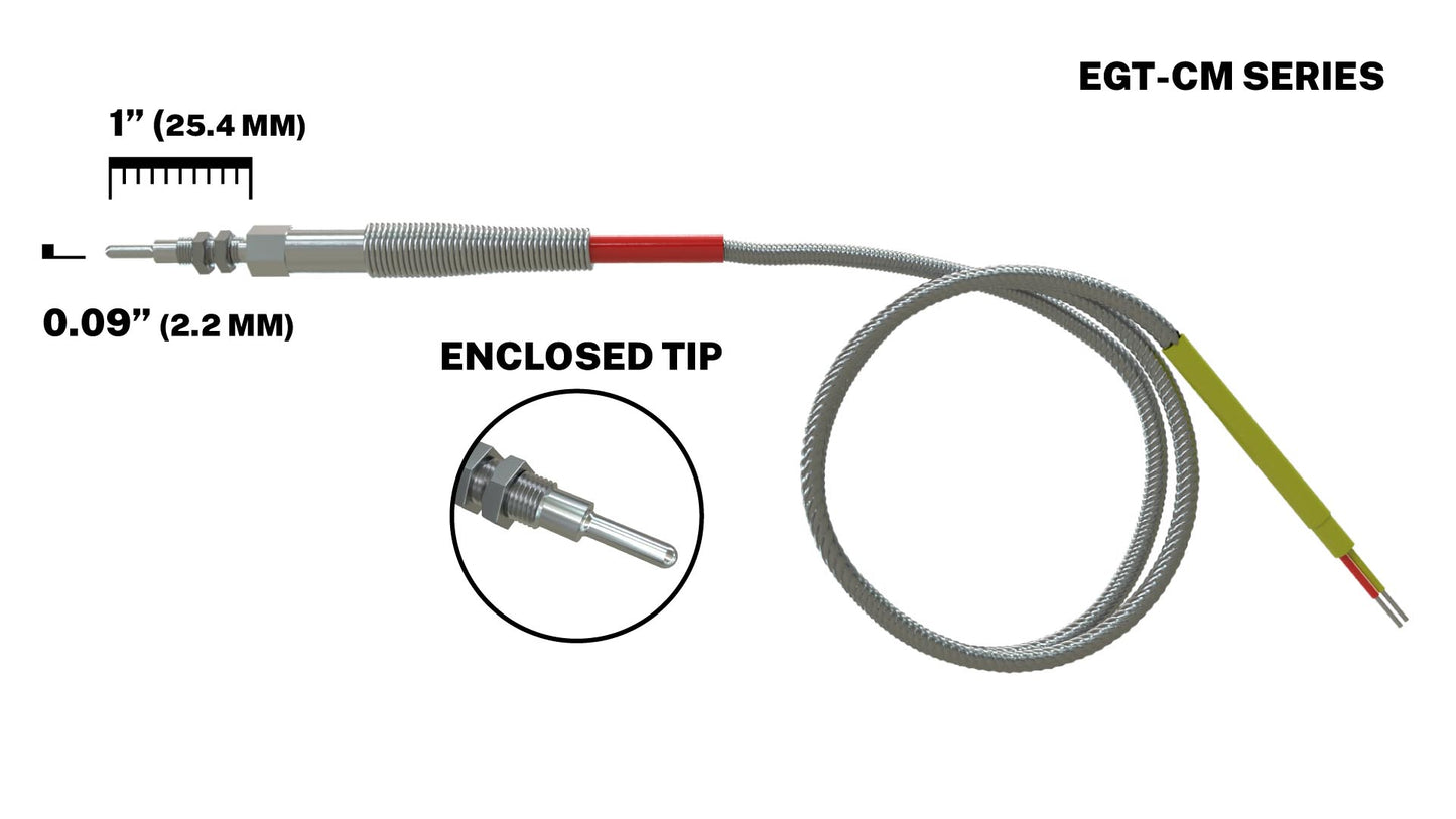 EGT Probe Exhaust Gas Temperature Sensor - Compact Mini Size - 0.090" Diameter